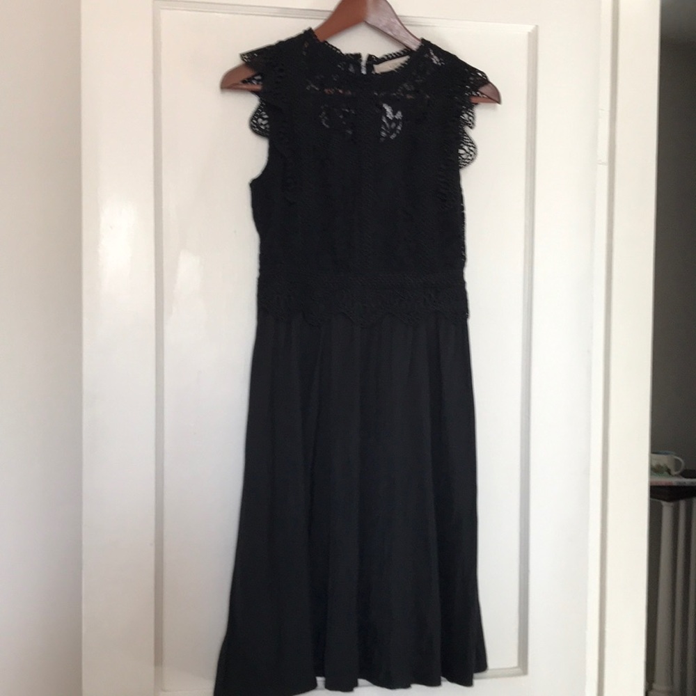 Black lace top black dress